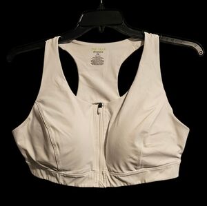 Tek Gear White Zip-Front Sports Bra 2X